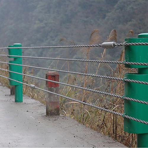 厂家批发柔性钢丝防护栏 山区 河道 钢丝绳缆索护栏